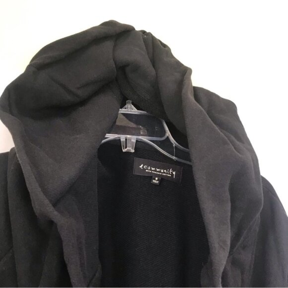 ARITZIA Community Cotton Open Hood Wrap Cardigan Oversize Jacket Sweatshirt Belt - Picture 10 of 16